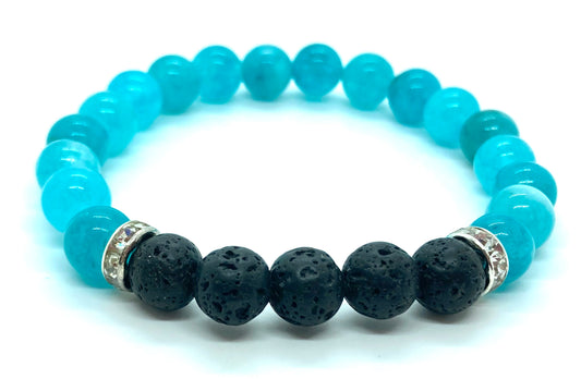Blue Quartz and Lava Stone Bracelet — 5 Elements Gifts