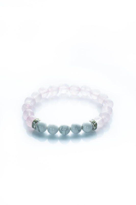Rose quartz and white howlite bracelet