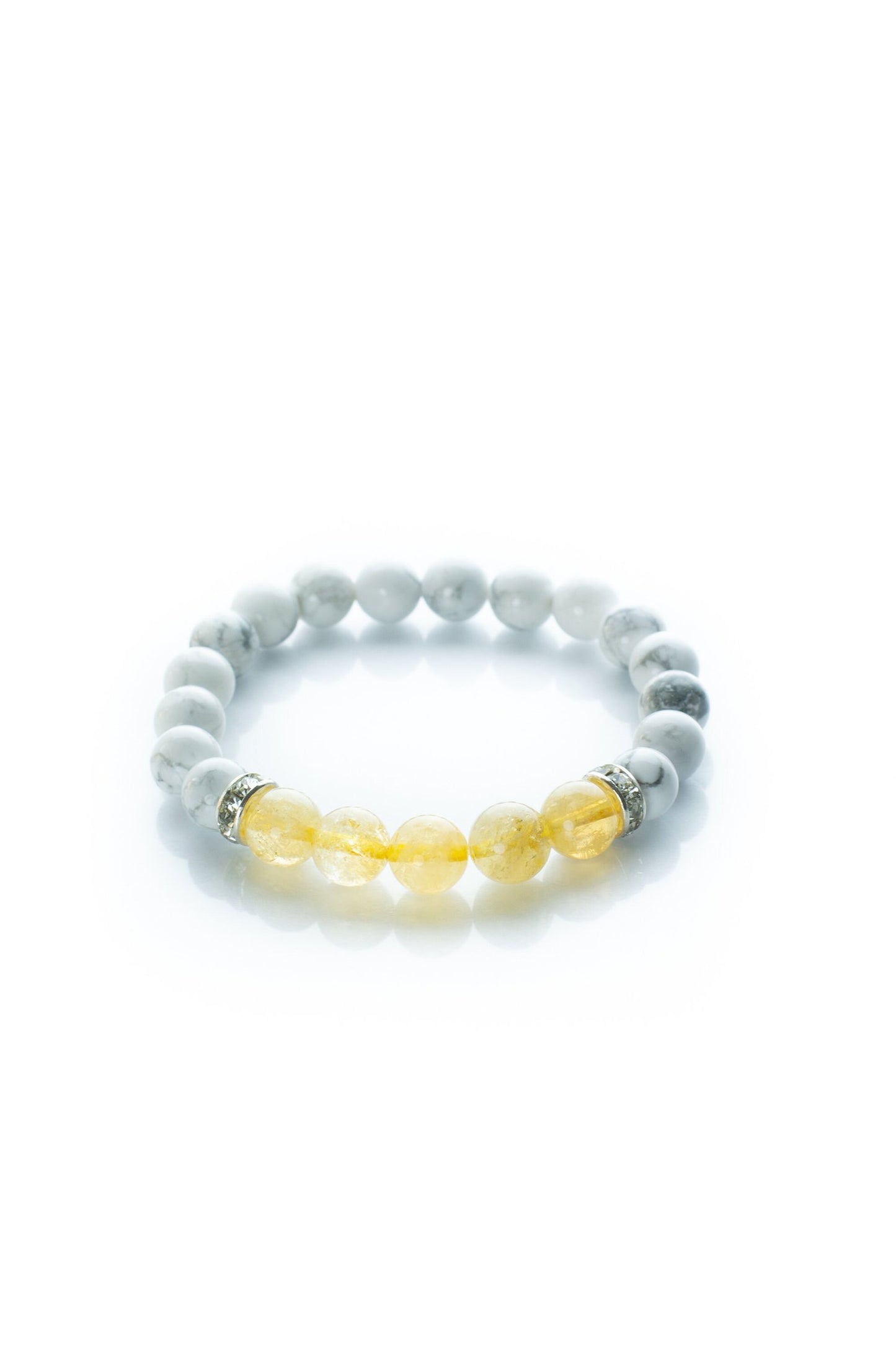 Citrine and white Howlite stone bracelet