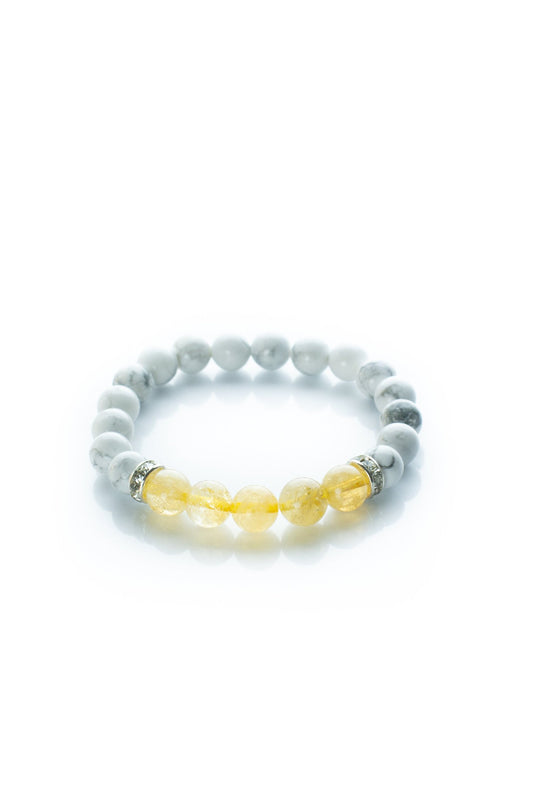Citrine and white Howlite stone bracelet