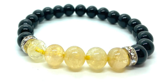 Black Obsidian & Citrine 8mm bracelet