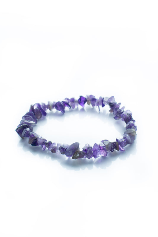 Amethyst chip bracelet