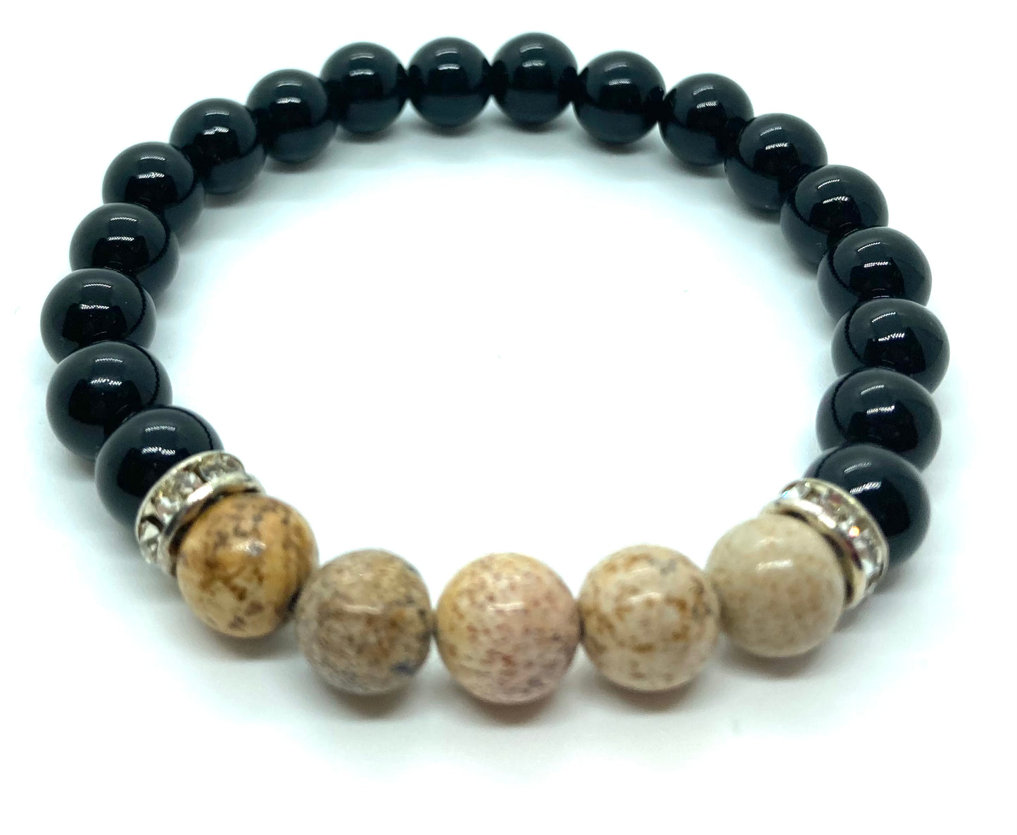 Black Obsidian & Picture Jasper 8mm bracelet (Copy)