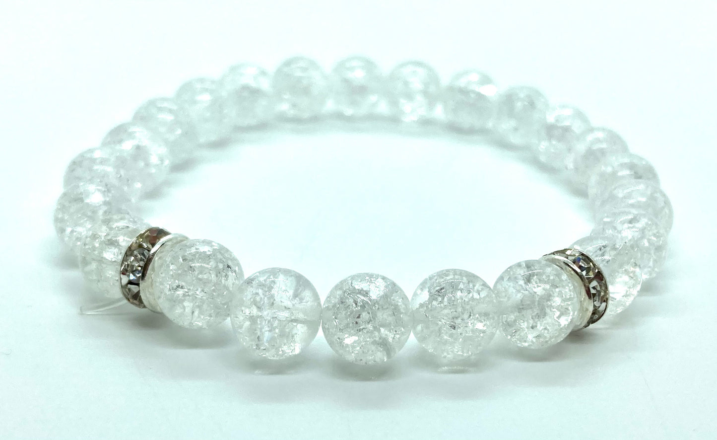 Crackle clear quartz bracelet 8mm