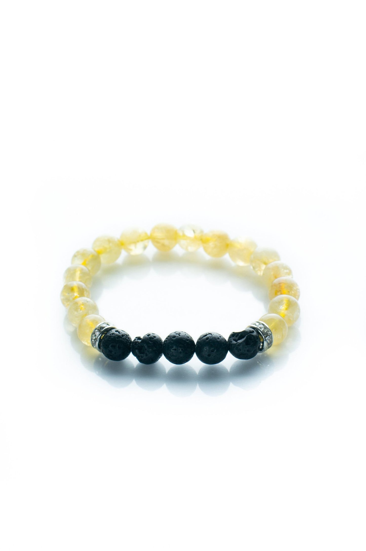 Citrine and lava stone bracelet 8mm