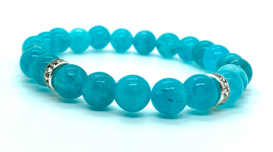 Blue Quartz Gemstone bracelet 8mm