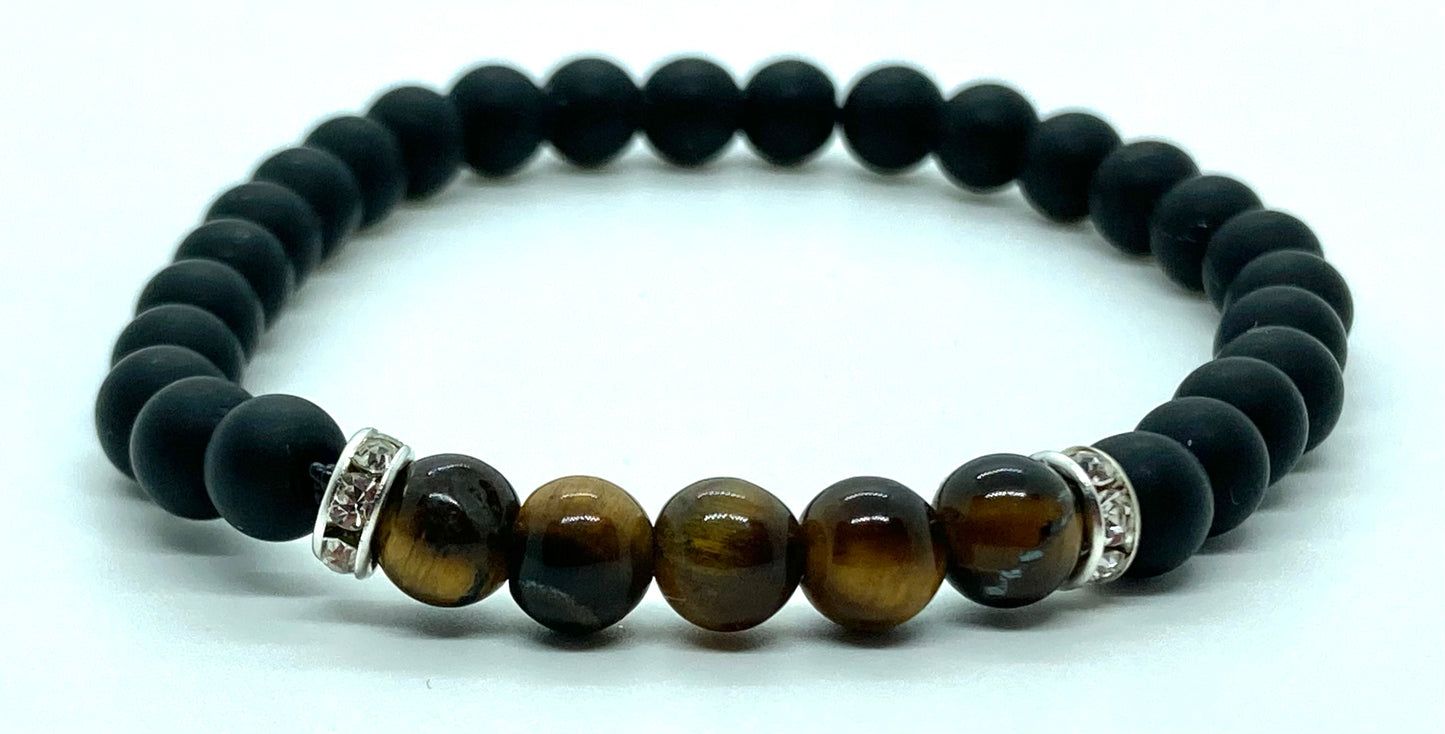 Matte Onyx & Tigers eye 6mm bracelet