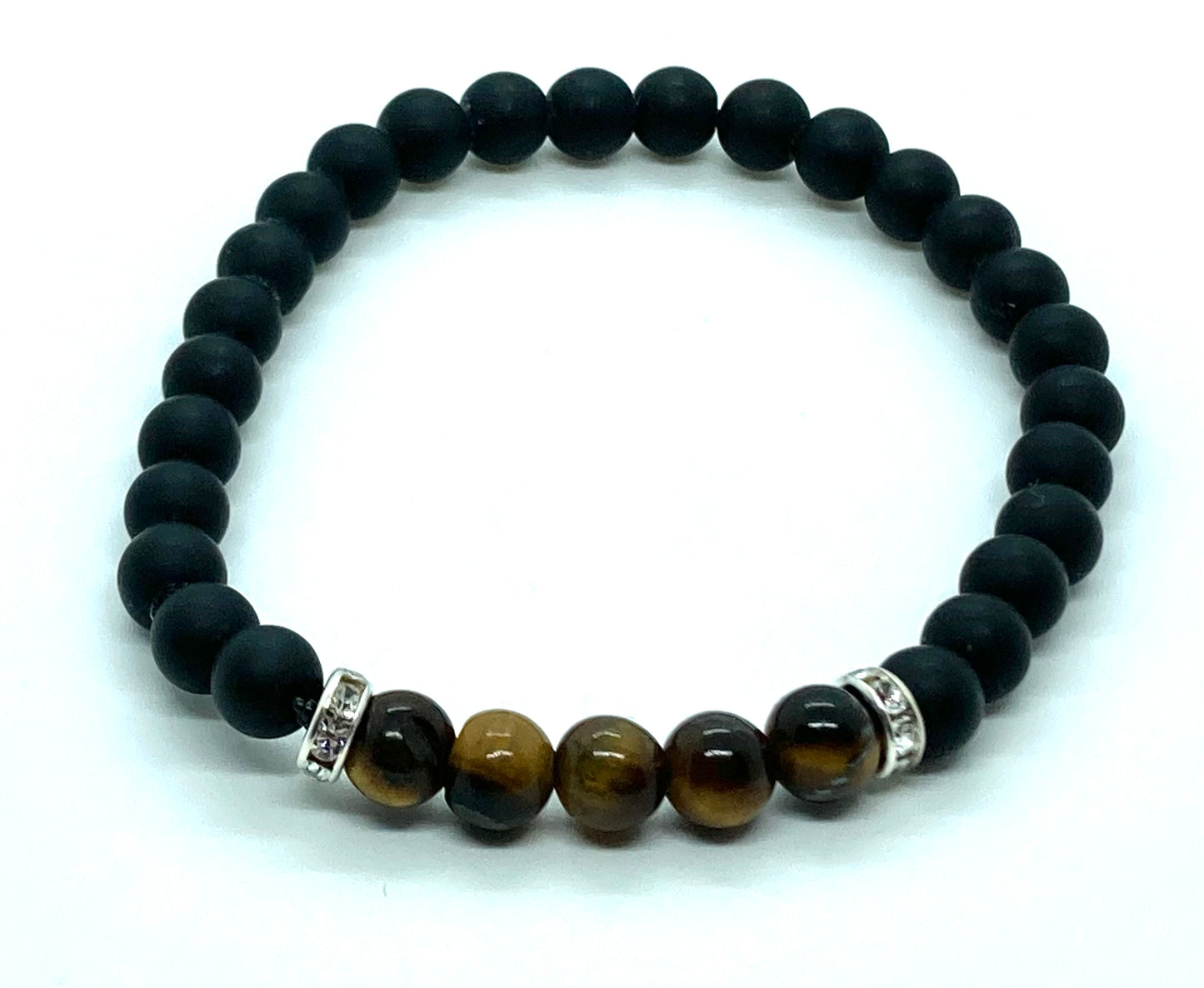 Matte Onyx & Tigers eye 6mm bracelet