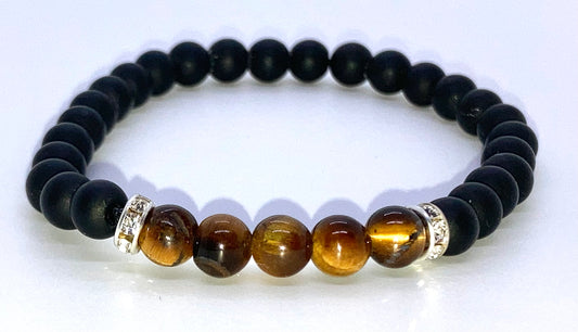 Matte Onyx & Tigers eye 6mm bracelet