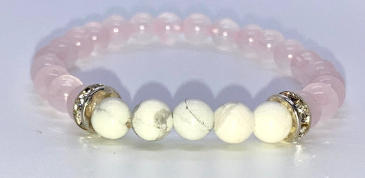 Rose Quartz & White Howlite 6mm bracelet