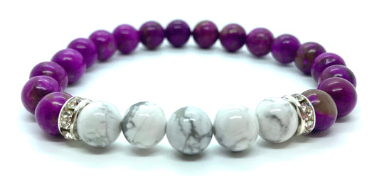 Pink/ Purple Sugilite & Howlite 8mm