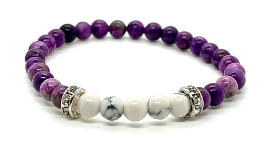 Pink/ Purple Sugilite & Howlite 6mm